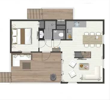 Harbourside 6 personen (plattegrond strandhuisje Roompot)