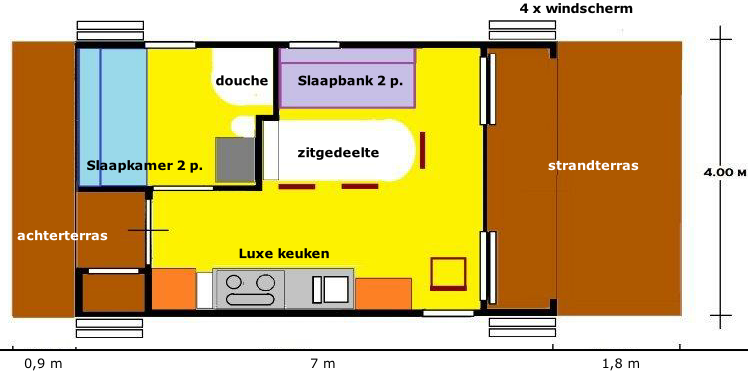 Plattegrond vakantie strandhuisje IJmuiden 601